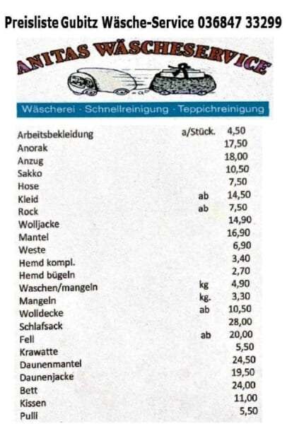 Preisliste Anita.Steinbach waescherei
